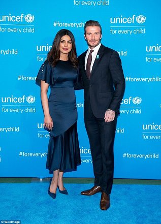 Priyanka Chopra Bersama David Beckham Di Acara UNICEF